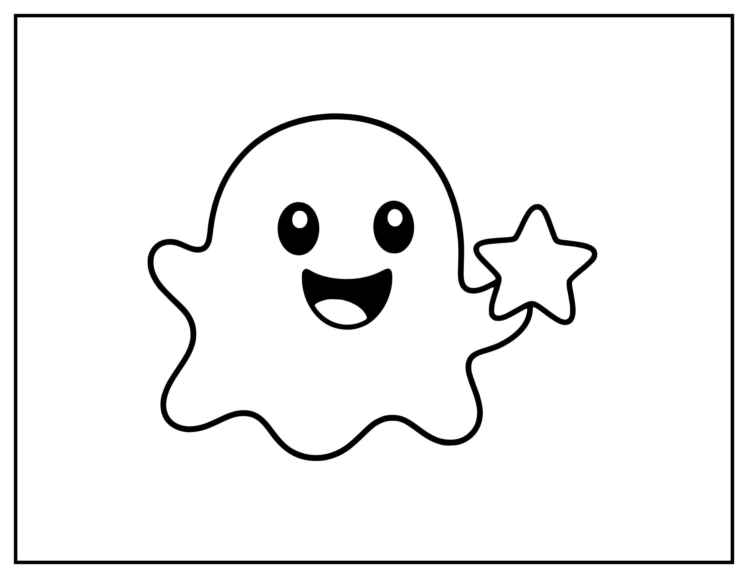 Ghost with a Star line art