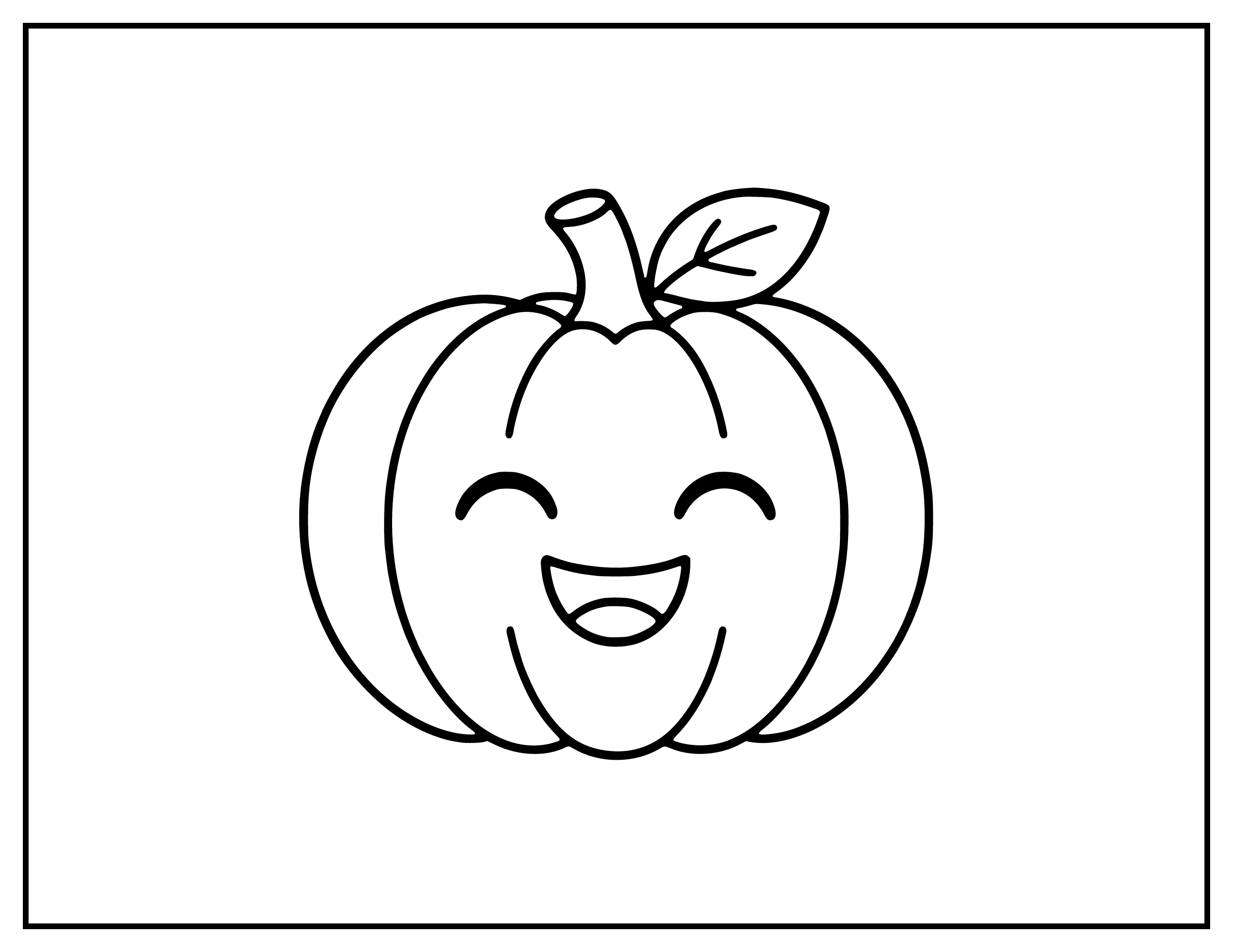Big Smiling Pumpkin line art