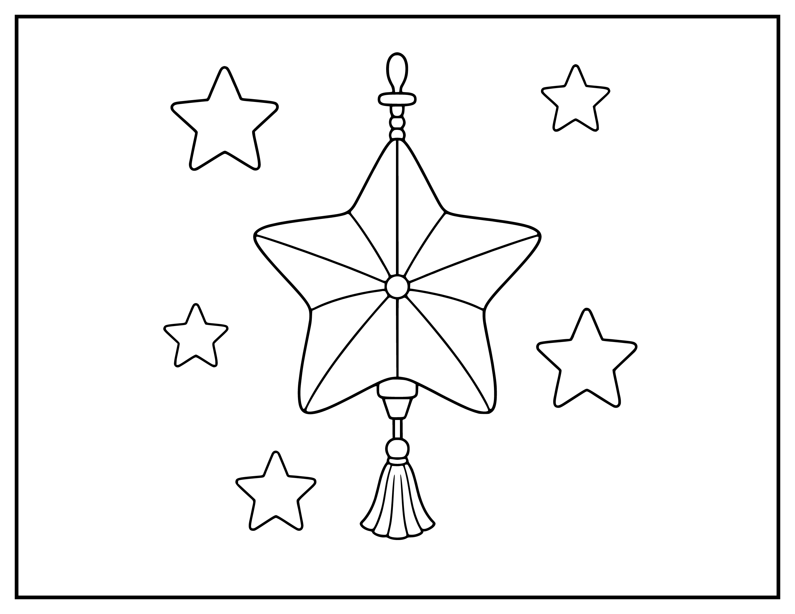Diwali Star Lantern line art