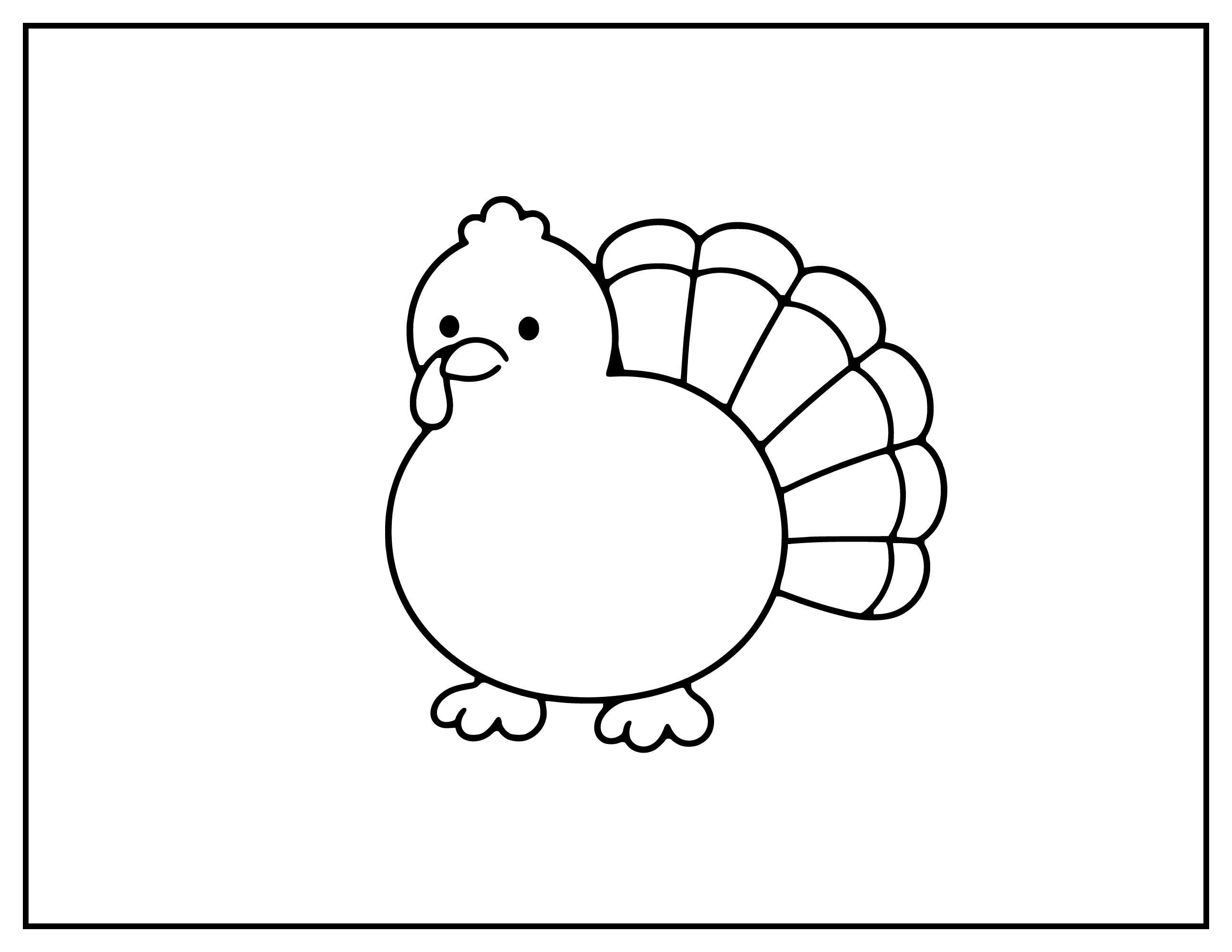Easy Turkey line art