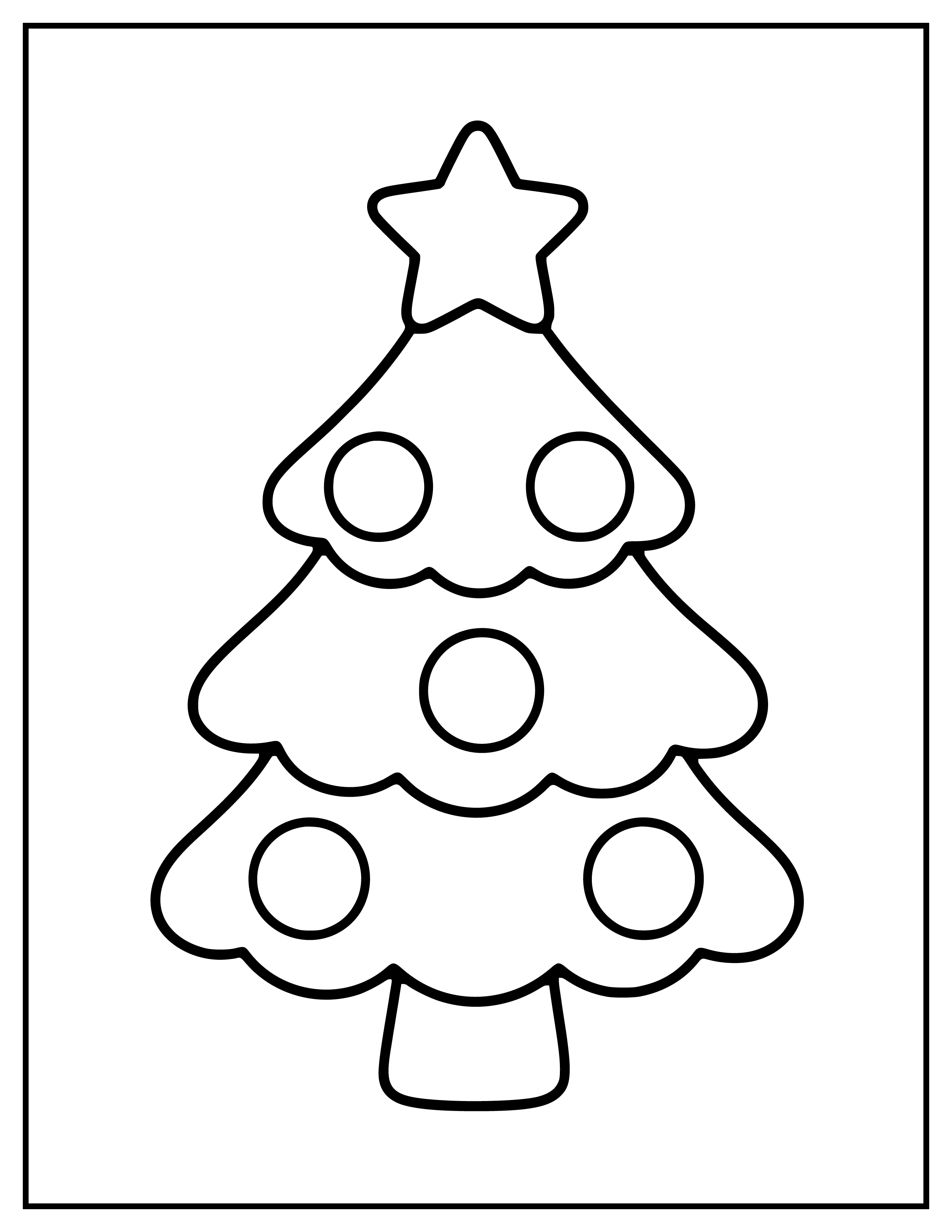 Christmas Tree line art