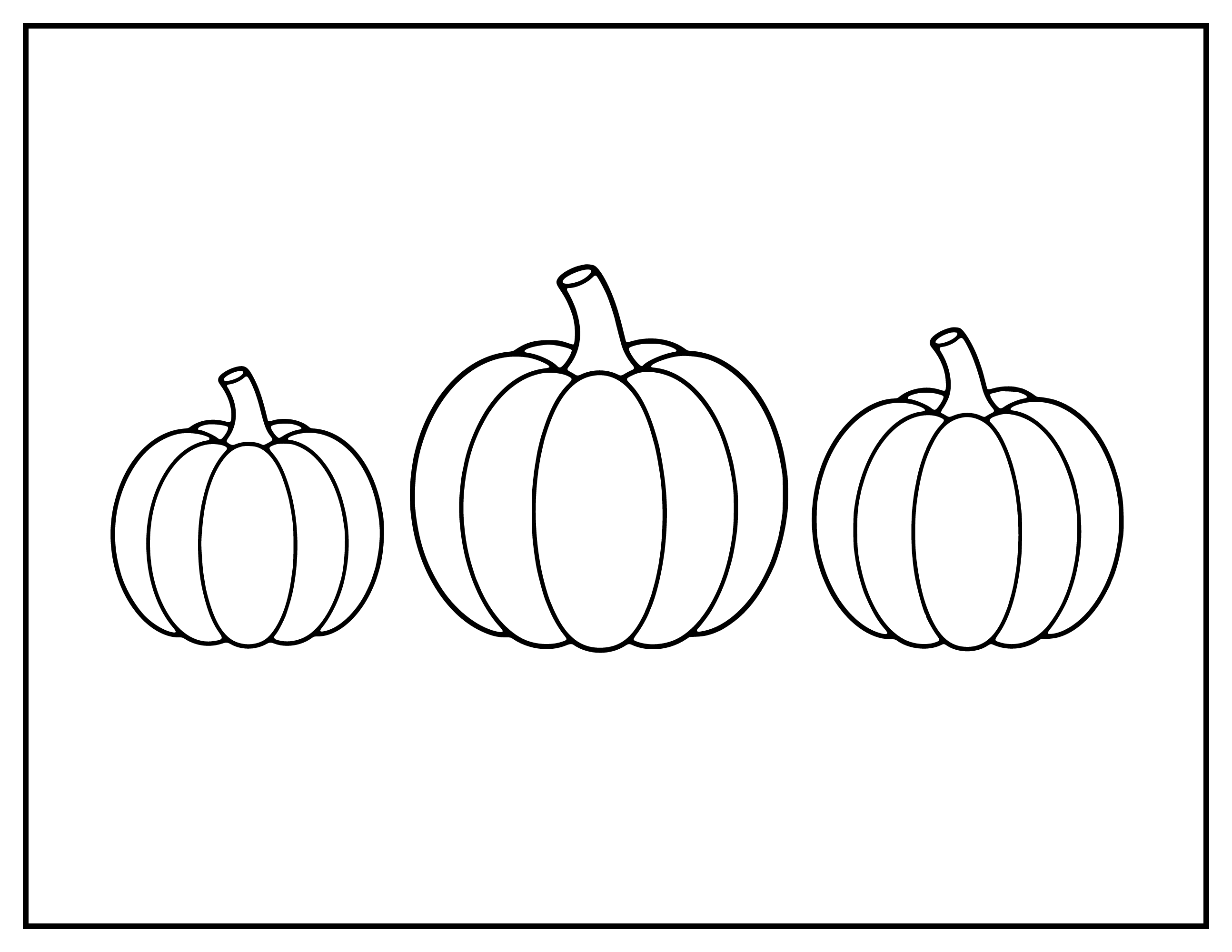 Three Pumpkins line art