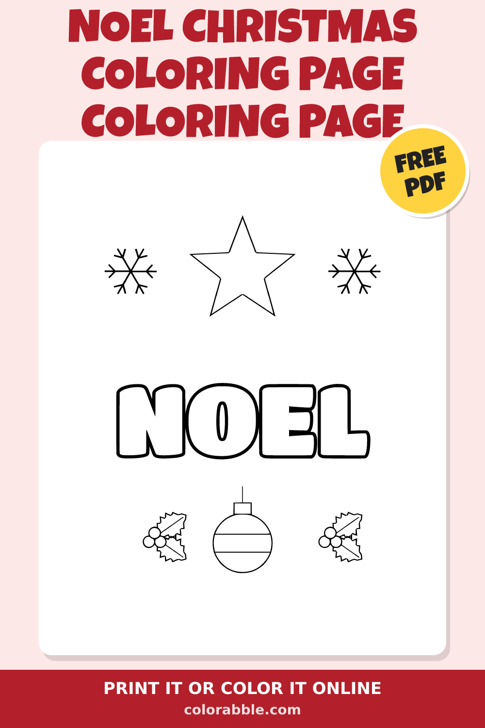 Noel Christmas Coloring Page Coloring Page | Colorabble