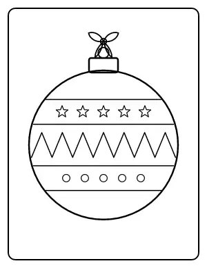 Big Christmas Ornament coloring page – printable line art