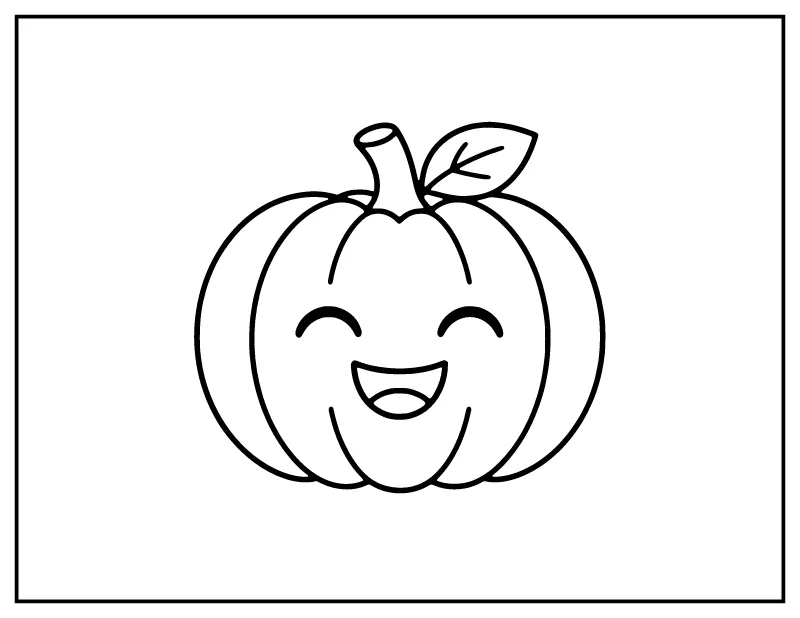 Big Simple Pumpkin for Toddlers coloring page – printable black and white line art