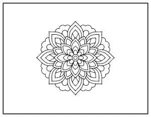 Bold 10-Minute Mandala coloring page – printable line art