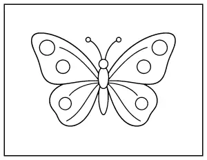 Bold and Easy Butterfly coloring page – printable line art