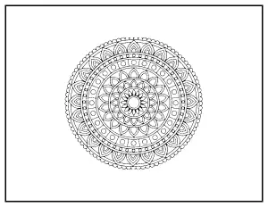 Breathing Rings Mandala coloring page – printable line art