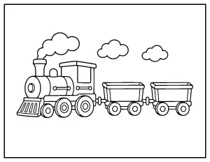 Choo-Choo Train for Toddlers coloring page – printable line art