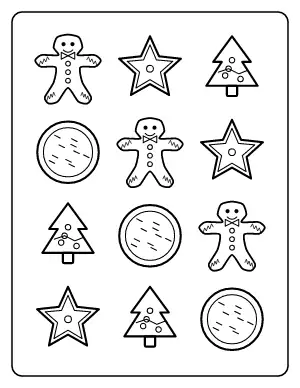 Christmas Cookies Pattern coloring page – printable line art