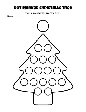 Christmas Tree Dot Marker Printable coloring page – printable line art