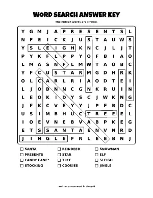 Christmas Word Search Answer Key coloring page – printable line art