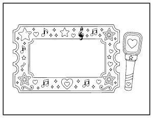 Concert Ticket coloring page – printable line art