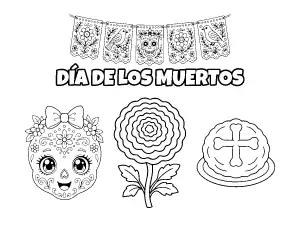 Day of the Dead Placemat coloring page – printable line art