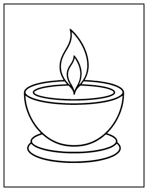 Decorate a Diya Template coloring page – printable line art