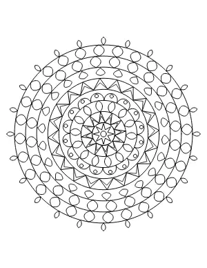 Detailed Lotus Mandala coloring page – printable line art
