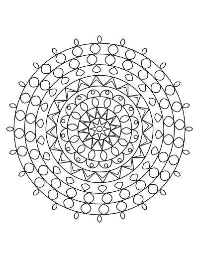 Detailed Lotus Mandala coloring page – printable line art