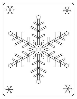 Detailed Snowflake coloring page – printable line art