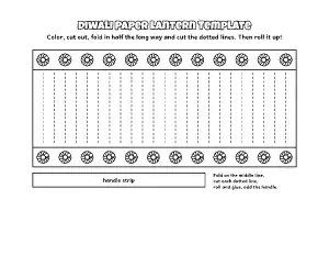 Diwali Paper Lantern Template coloring page – printable line art