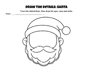 Draw the Details: Santa Claus coloring page – printable line art