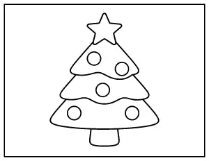 Easy Christmas Tree for Toddlers coloring page – printable line art