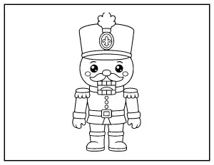 Easy Cute Nutcracker coloring page – printable line art