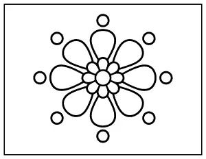 Easy Flower Rangoli coloring page – printable line art