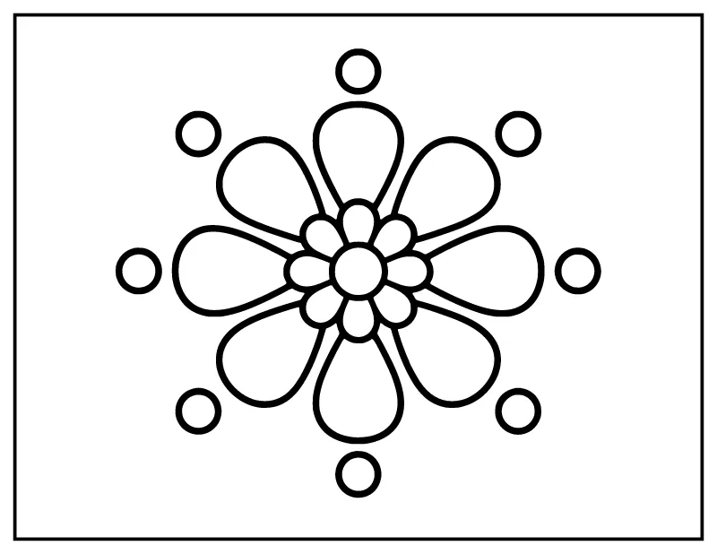Easy Flower Rangoli Coloring Page – Free PDF | Colorabble