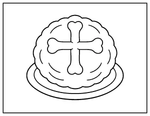 Easy Pan de Muerto coloring page – printable line art