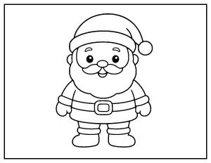 Easy Santa for Toddlers coloring page – printable line art