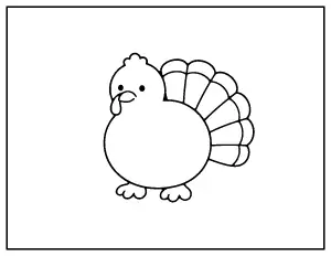 Easy Simple Turkey coloring page – printable line art