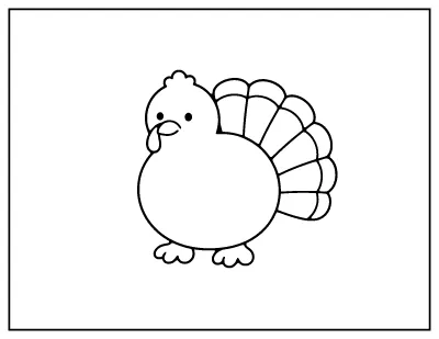 Easy Simple Turkey coloring page – printable line art