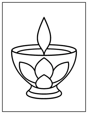 Easy Diya Coloring Page coloring page – printable line art