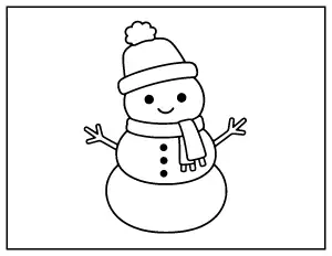 Easy Snowman for Toddlers coloring page – printable line art