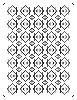 Eight-Point Star Tile Pattern coloring page – printable line art