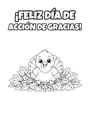 ¡Feliz Día de Acción de Gracias! Coloring Page coloring page – printable line art
