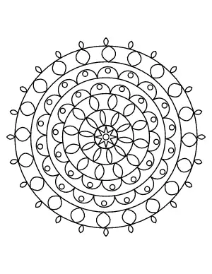 Flower Mandala coloring page – printable line art