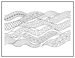 Flowing Ribbons Zen Pattern coloring page – printable line art