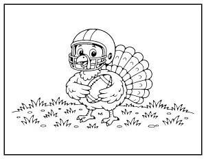 Football Turkey coloring page – printable line art