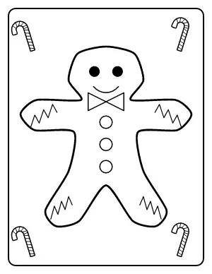 Gingerbread Man coloring page – printable line art