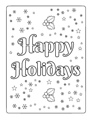 Happy Holidays Coloring Page coloring page – printable line art