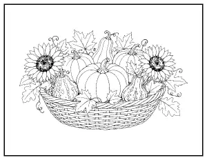 Heirloom Pumpkin Harvest for Adults coloring page – printable line art