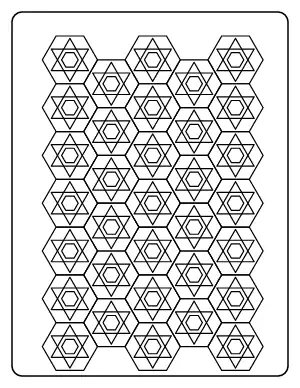 Hexagon Star Pattern coloring page – printable line art