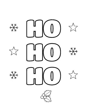 Ho Ho Ho Christmas Coloring Page coloring page – printable line art