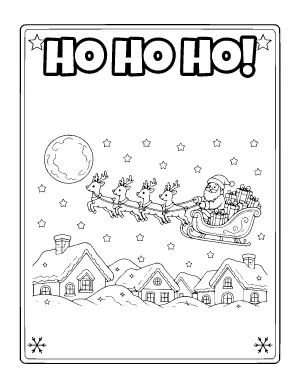 Ho Ho Ho Santa Coloring Poster coloring page – printable line art