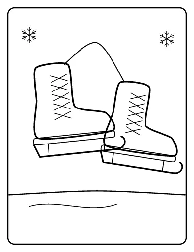 Ice Skates coloring page – printable line art
