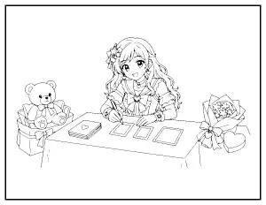 Idol at a Fan Sign Event coloring page – printable line art
