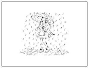 Idol with a Clear Umbrella coloring page – printable line art