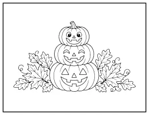 Jack-o-Lantern Stack coloring page – printable line art