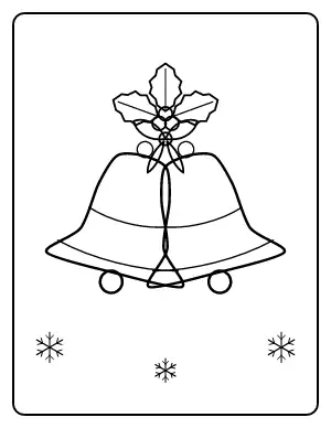 Jingle Bells with Holly coloring page – printable line art